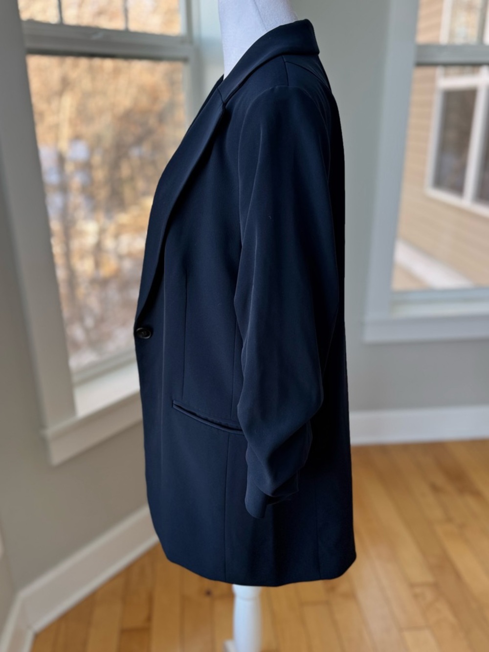 H&M Navy Blue Blazer Suit Jacket Size Small - Picture 2 of 11